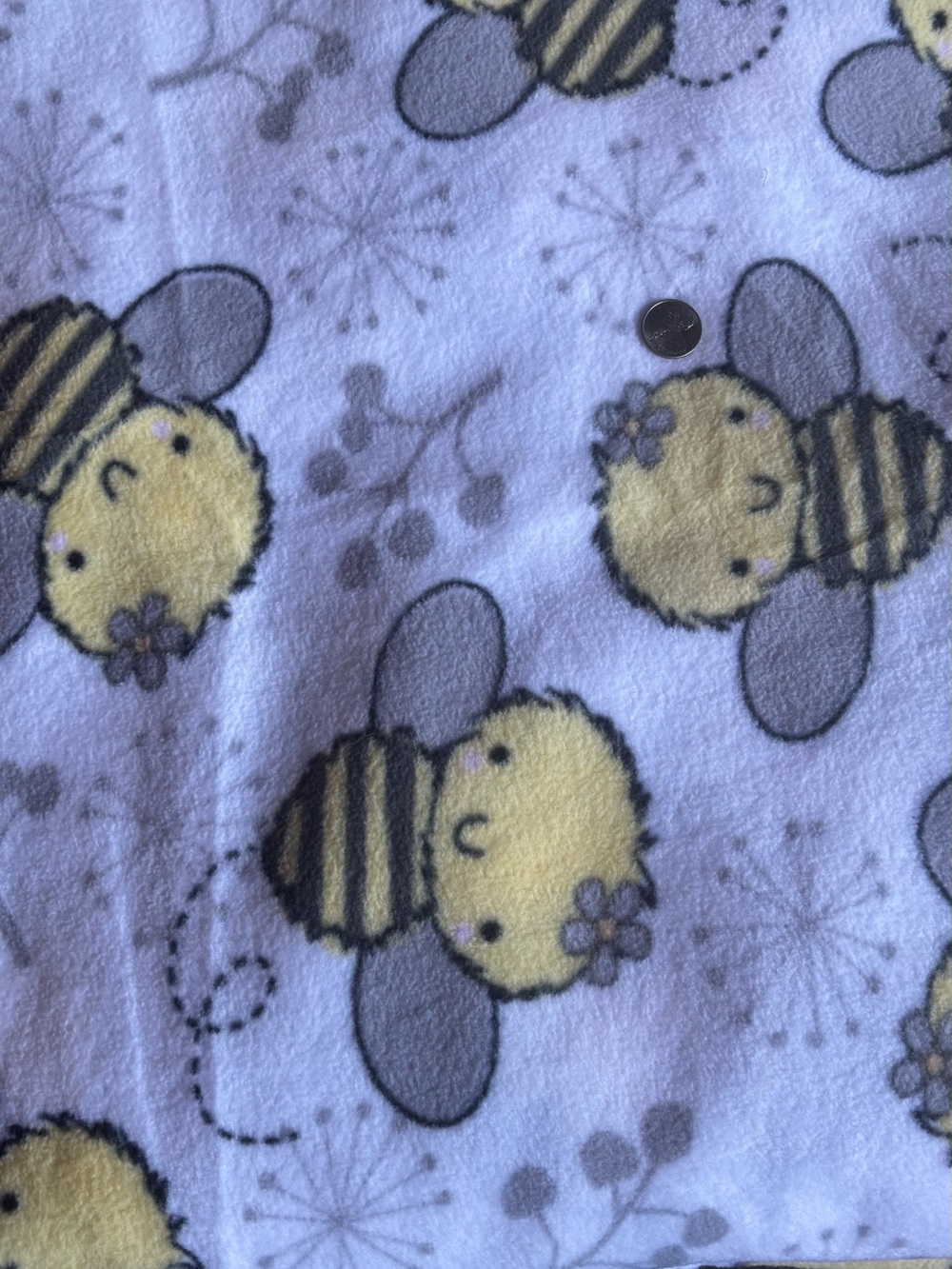 Bee Fleece Fabric Sold by the Yard 36"x60"